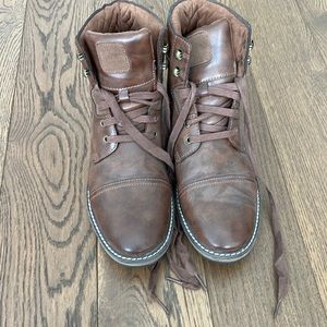 Brown lace up boots